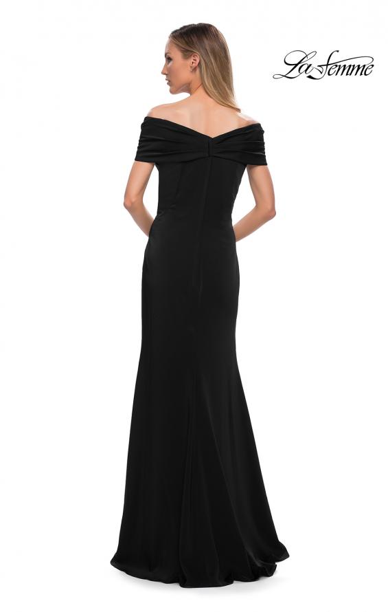 Picture of: Simply Chic Off the Shoulder Jersey Gown in Black, Detail Picture 3