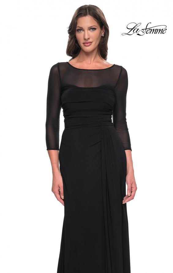 Picture of: Chic Black Evening Dress with Illusion Neckline and Sleeves in Black, Style: 30230, Detail Picture 3
