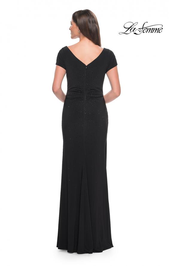 Picture of: Long Jersey Evening Dress with Rhinestone Details in Black, Style: 31773, Detail Picture 3