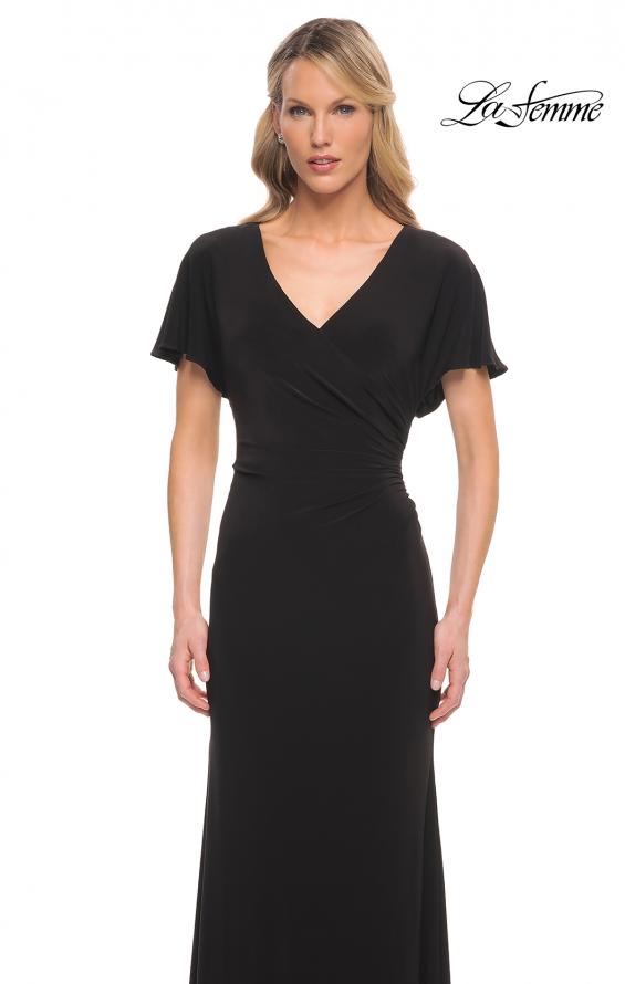 Picture of: Chic Jersey Dress with V Neck and Loose Sleeves in Black, Style: 29997, Detail Picture 4