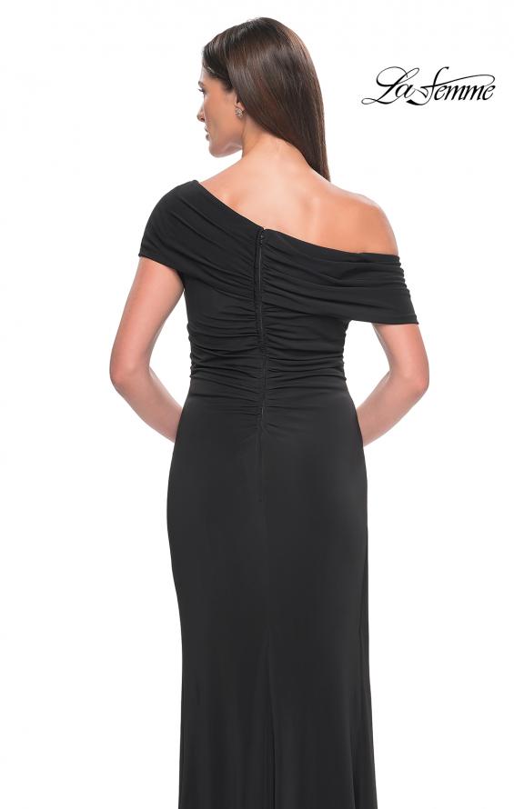 Picture of: Jersey Evening Gown with Asymmetrical Neckline in Black, Style: 31459, Detail Picture 6