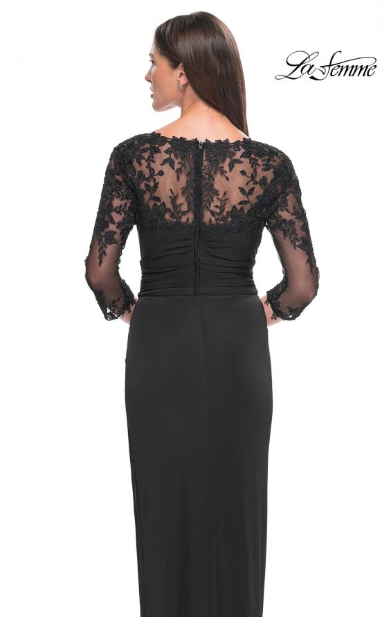 Picture of: Long Jersey Evening Dress with Lace Sleeves in Black, Style: 31659, Detail Picture 6