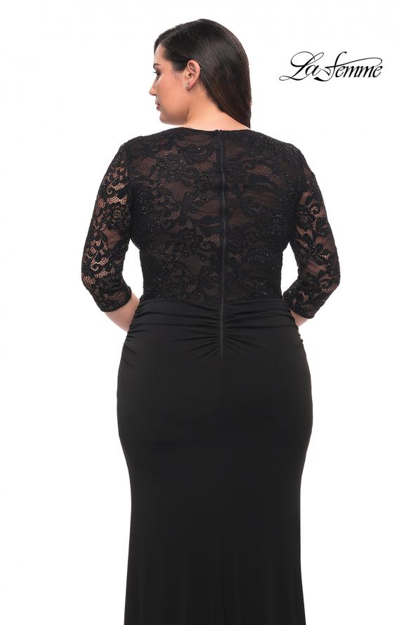 Picture of: Jersey Plus Dress with Lace Sleeves and Back in Black, Style: 29586, Detail Picture 2