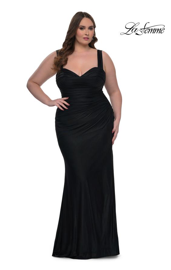 Picture of: Metallic Curve Dress with Flattering Ruching in Black, Style: 32991, Detail Picture 5