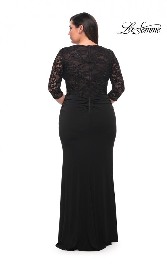 Picture of: Jersey Plus Dress with Lace Sleeves and Back in Black, Style: 29586, Detail Picture 6