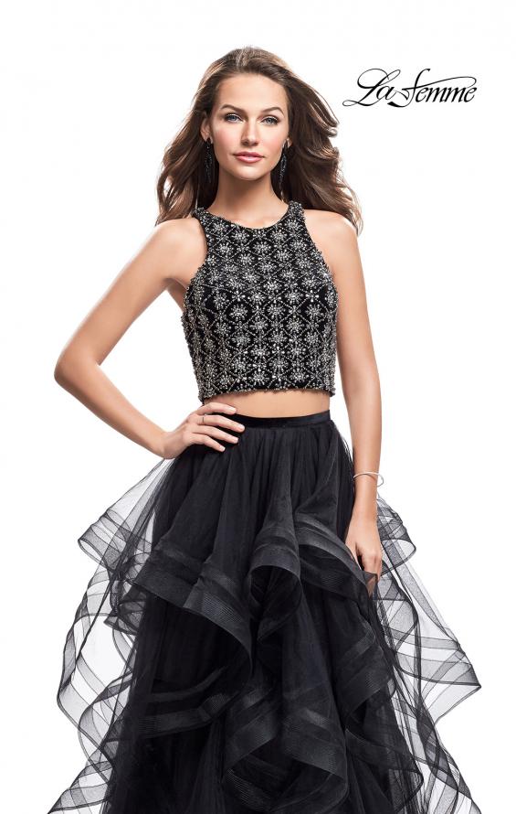 Picture of: Two Piece Ball Gown with Tulle Skirt and Beading in Black, Style: 26233, Main Picture
