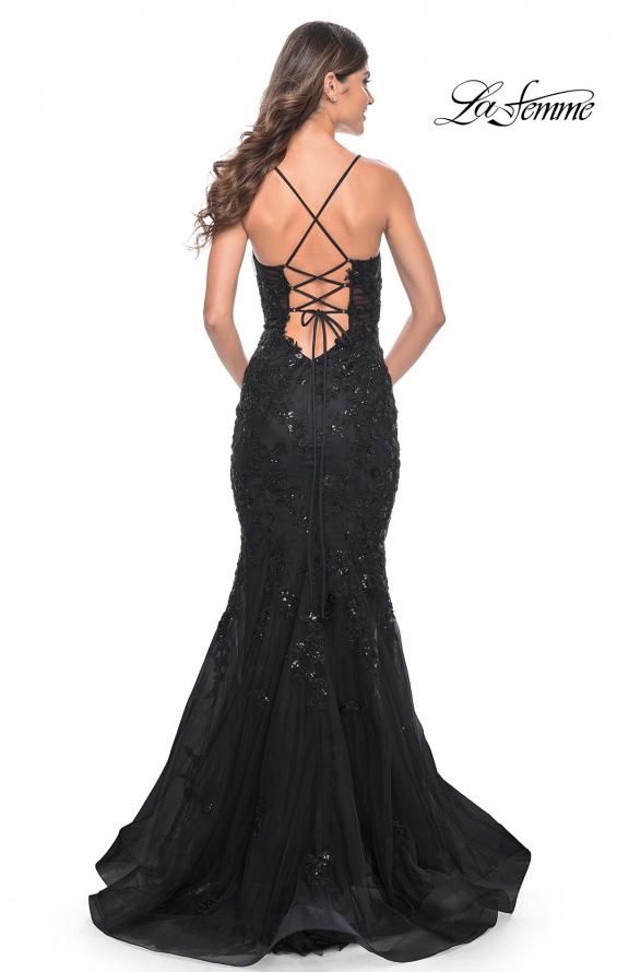 Picture of: Mermaid Prom Dress with Sequin Beaded Applique in Black, Style: 32033, Detail Picture 10