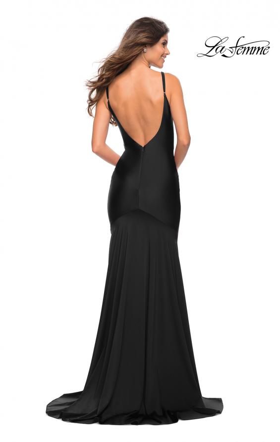 Picture of: Chic Luxe Jersey Gown with Train and V Back in Black, Style: 30458, Detail Picture 13