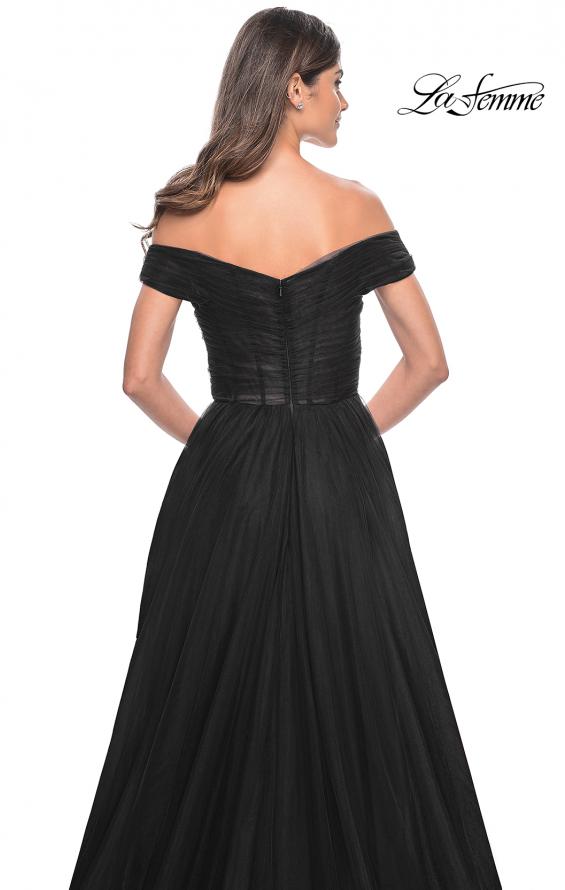 Picture of: A-Line Tulle Prom Dress with Off the Shoulder Top in Black, Style: 30498, Detail Picture 16
