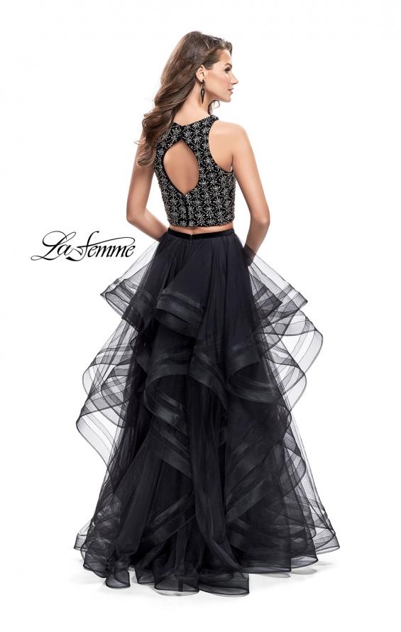Picture of: Two Piece Ball Gown with Tulle Skirt and Beading in Black, Style: 26233, Back Picture