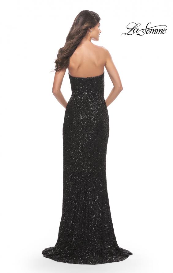 Picture of: Chic Beaded Lace Gown with Sweetheart Neckline in Black, Style: 31538, Back Picture