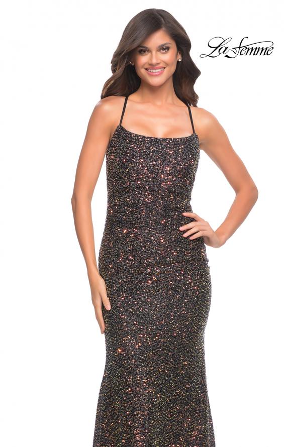 Picture of: Unique Soft Sequin Dress in Black in Black, Style: 30765, Detail Picture 1