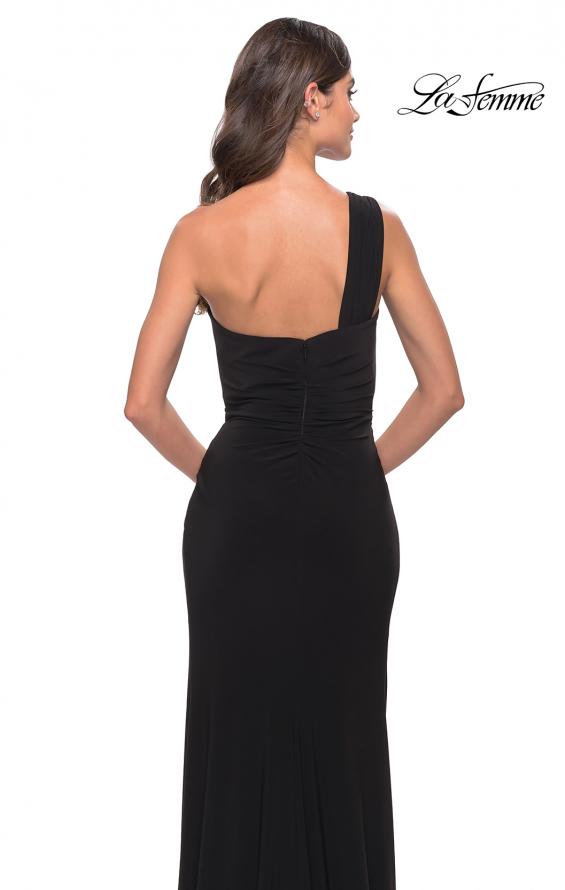 Picture of: Chic One Shoulder Jersey Dress with Cut Out in Black, Style: 31357, Detail Picture 2