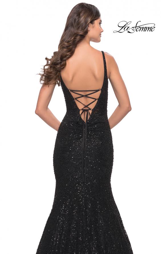 Picture of: Mermaid Beaded Lace Dress with Sheer Bodice in Black, Style: 31524, Detail Picture 2