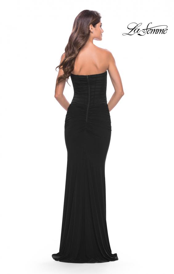 Picture of: Strapless Net Jersey Dress with Illusion Bodice in Black, Style: 31584, Style: 31584