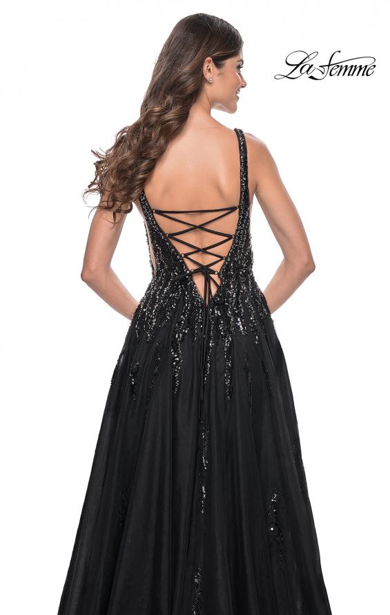 Picture of: A-Line Rhinestone and Beaded Embellished Prom Dress in Black, Style: 32345, Detail Picture 2