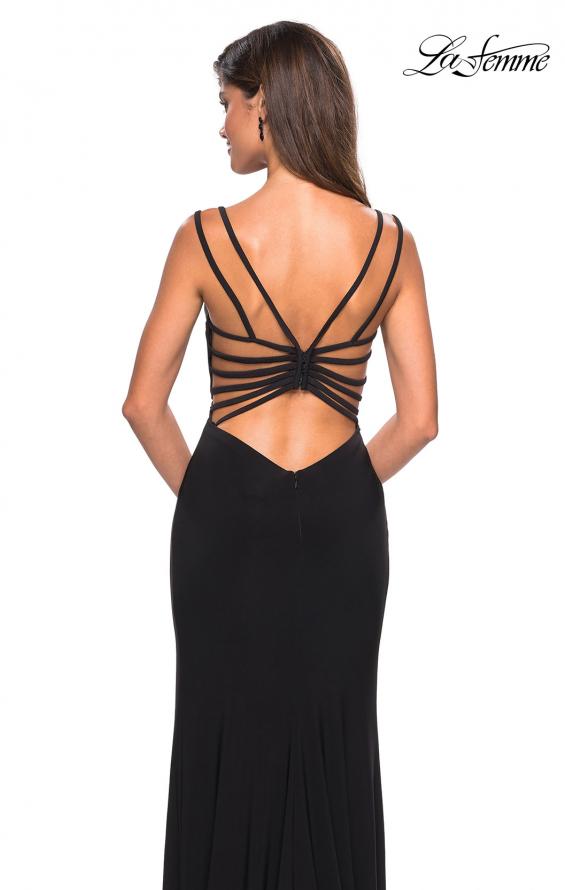 Picture of: Sultry Long Dress with Intricate Strappy Back in Black, Style: 27072, Detail Picture 3
