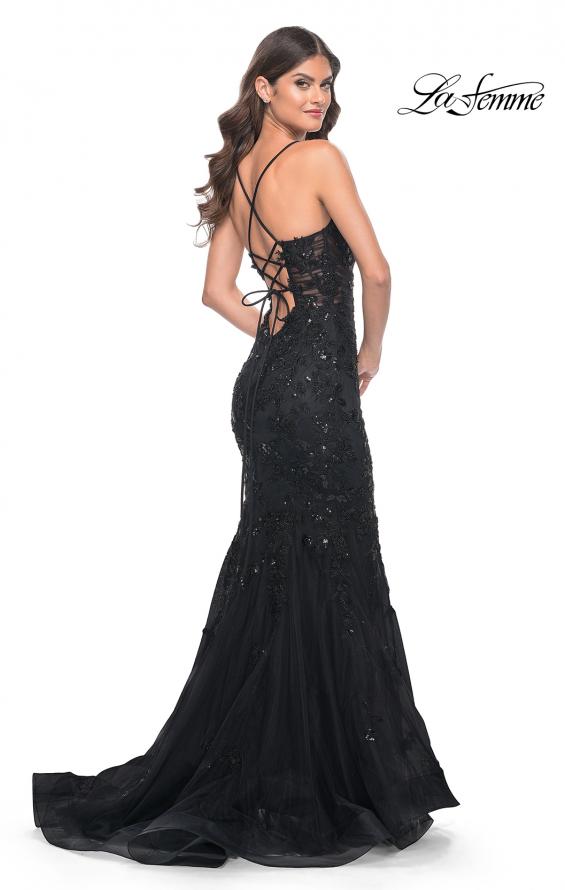 Picture of: Mermaid Prom Dress with Sequin Beaded Applique in Black, Style: 32033, Detail Picture 3