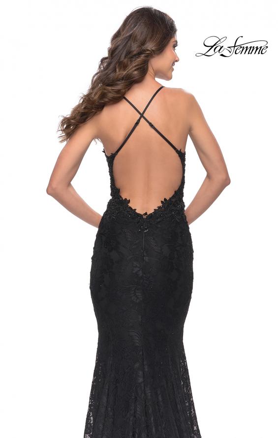 Picture of: Exquisite Mermaid Lace Gown with Beaded Sheer Bodice in Black, Style: 31265, Detail Picture 5