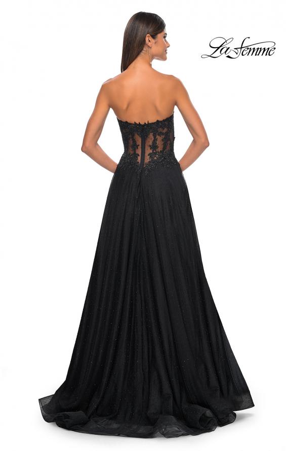 Picture of: A-Line Tulle Ballgown with Lace Illusion Bodice in Black, Style: 32313, Detail Picture 20
