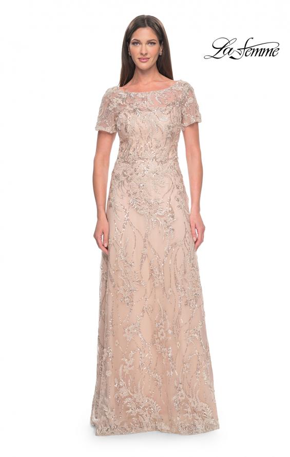 Picture of: Gorgeous Beaded Mother of the Bride Dress with High Neckline in Blush, Style: 31639, Main Picture