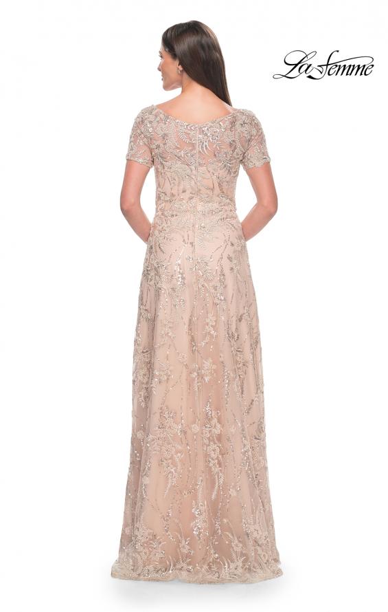 Picture of: Gorgeous Beaded Mother of the Bride Dress with High Neckline in Blush, Style: 31639, Back Picture