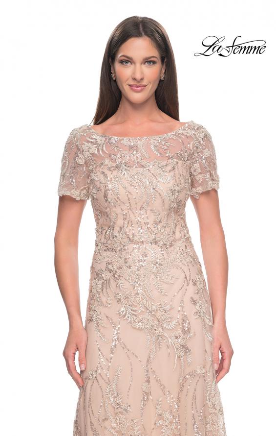 Picture of: Gorgeous Beaded Mother of the Bride Dress with High Neckline in Blush, Style: 31639, Detail Picture 1
