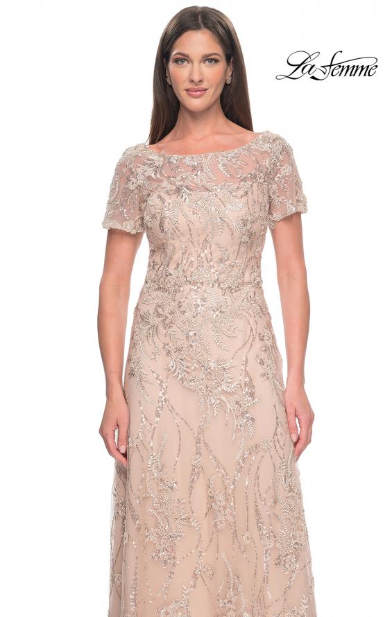 Picture of: Gorgeous Beaded Mother of the Bride Dress with High Neckline in Blush, Style: 31639, Detail Picture 3