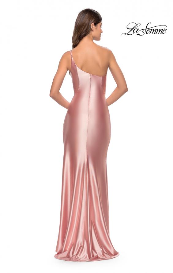 Picture of: Simple One Shoulder Liquid Jersey Dress in Blush, Style: 31391, Detail Picture 16