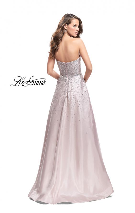 Picture of: Strapless Prom Gown with Sparkling Beading in Blush, Style: 26080, Back Picture