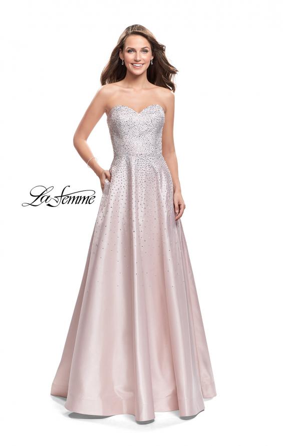 Picture of: Strapless Prom Gown with Sparkling Beading in Blush, Style: 26080, Detail Picture 1
