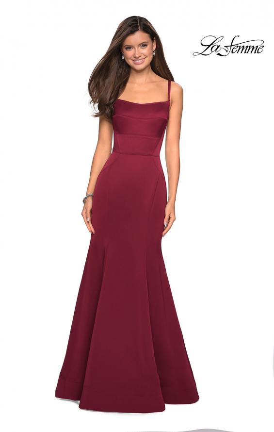 Picture of: Simple A-Line Long Prom Dress with Pockets in Burgundy, Style: 27823, Detail Picture 7