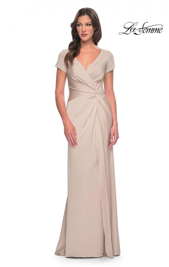 Picture of: Elegant Evening Gown with V Neck and Knot in Champagne, Style: 29926, Detail Picture 1