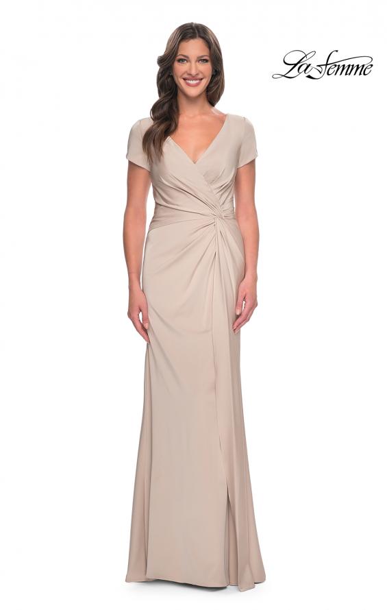 Picture of: Elegant Evening Gown with V Neck and Knot in Champagne, Style: 29926, Detail Picture 7