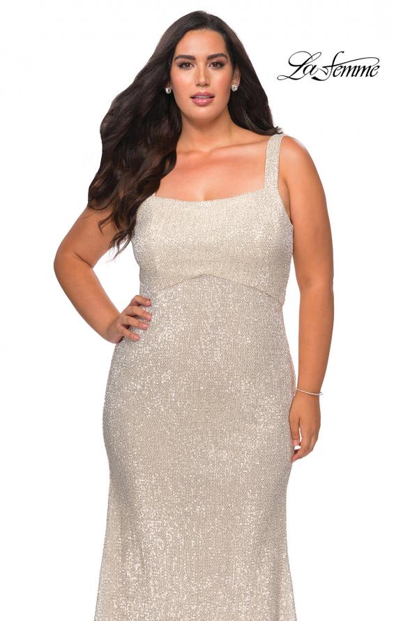 Picture of: Long Sequin Plus Size Prom Dress for Curves in Champagne, Style: 28875, Main Picture, Main Picture