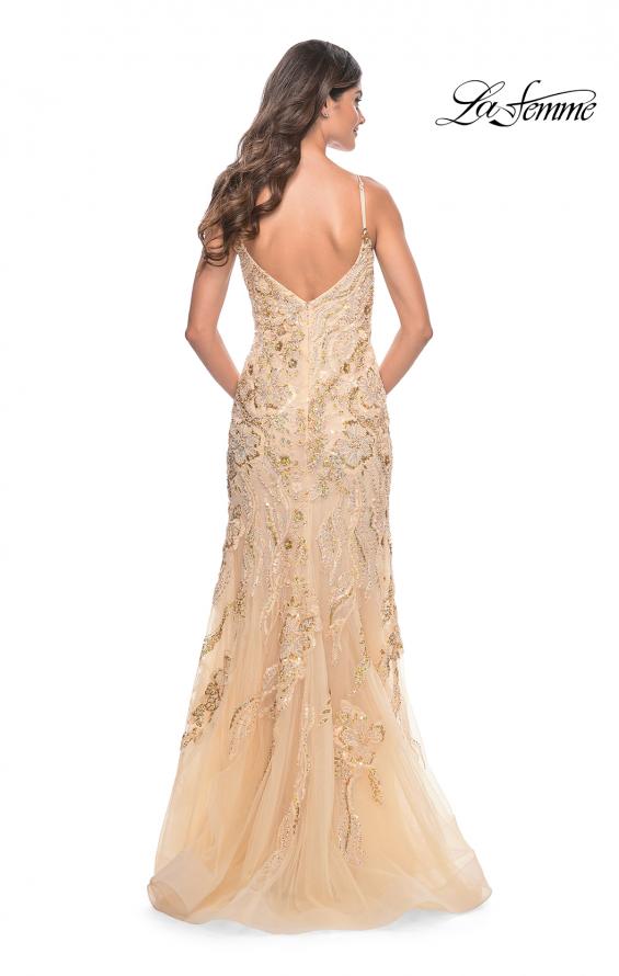 Picture of: Mermaid Sequin and Beaded Embellished Prom Dress in Pastels in Champagne, Style: 32333, Detail Picture 9