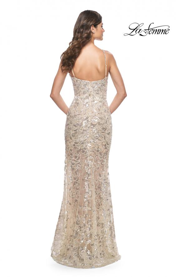 Picture of: Stunning Sequin Rhinestone Pattern Prom Dress in Champagne, Style: 32077, Detail Picture 4