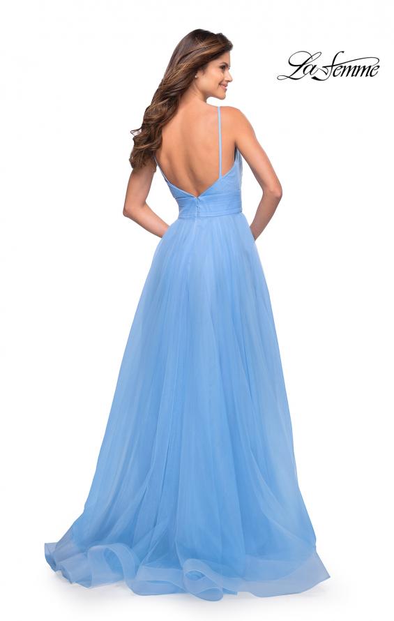 Picture of: A-line Tulle Gown with V Neckline and Pockets in Cloud Blue, Style: 30180, Detail Picture 11