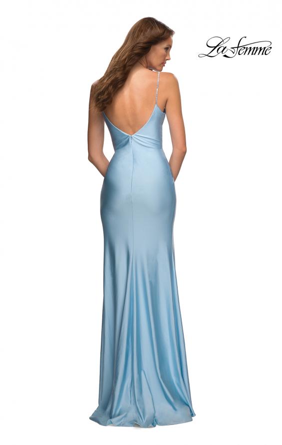 Picture of: Rhinestone Strap Simple Long Jersey Dress in Blue, Style: 30435, Detail Picture 14