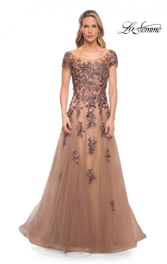 Picture of: Gorgeous Beaded and Tulle A-line Gown in Brown, Style: 30197, Main Picture
