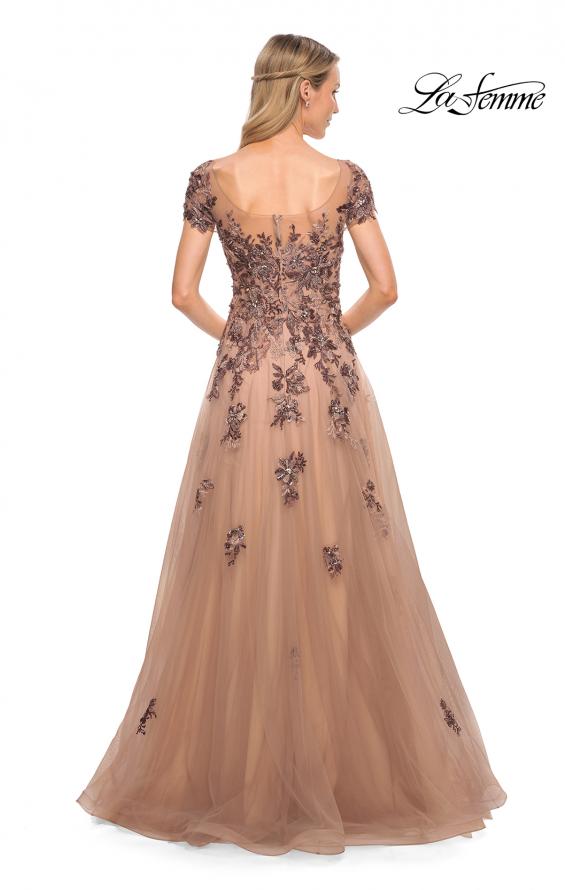 Picture of: Gorgeous Beaded and Tulle A-line Gown in Brown, Style: 30197, Back Picture