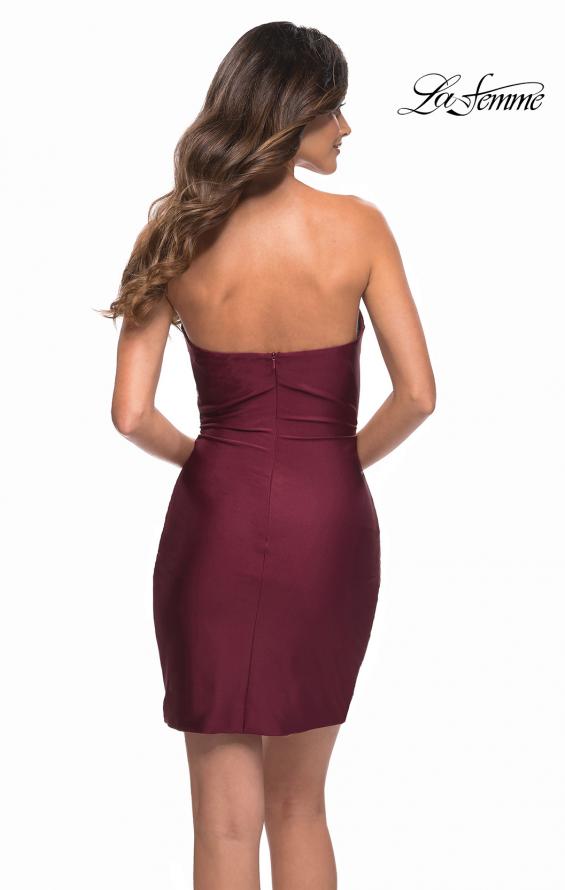 Picture of: Fitted Strapless Dress with Sweetheart Neckline in Dark Berry, Back Picture