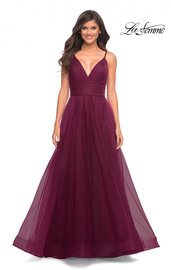 Picture of: A-line Tulle Gown with V Neckline and Pockets in Purple, Style: 30180, Detail Picture 8
