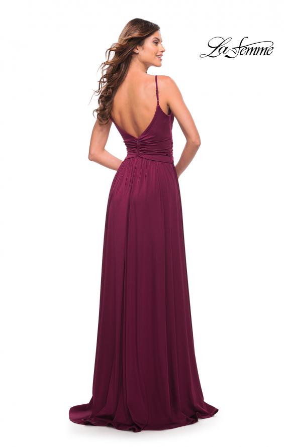 Picture of: Elegant Criss-Cross Ruched Bodice Jersey Dress in Dark Berry, Style: 30571, Detail Picture 13