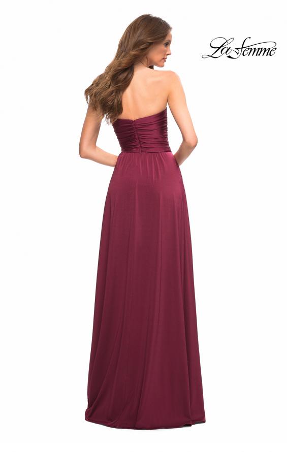 Picture of: Simple Strapless Jersey Dress with High Slit in Purple, Style: 30700, Back Picture