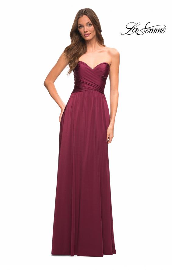 Picture of: Simple Strapless Jersey Dress with High Slit in Purple, Style: 30700, Detail Picture 5