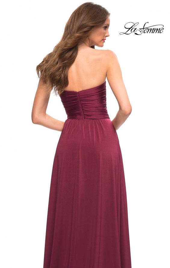 Picture of: Simple Strapless Jersey Dress with High Slit in Purple, Style: 30700, Detail Picture 7