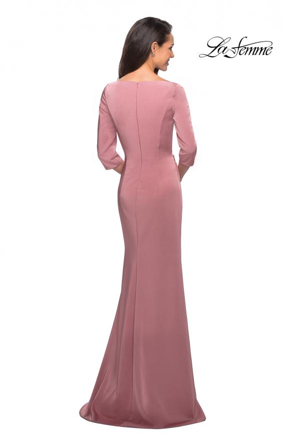 Picture of: Classic Long Dress with Three Quarter Sleeves in Dark Blush, Style: 25148, Detail Picture 4