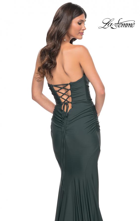 Picture of: Simple Jersey Mermaid Prom Dress with Structured Hem in Green, Style: 32289, Detail Picture 11
