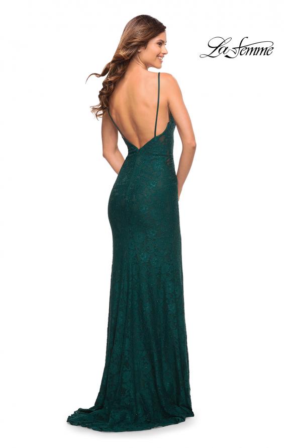 Picture of: Gorgeous Jewel Tone Tulle and Lace Mermaid Gown in Dark Emerald, Style: 29700, Detail Picture 6